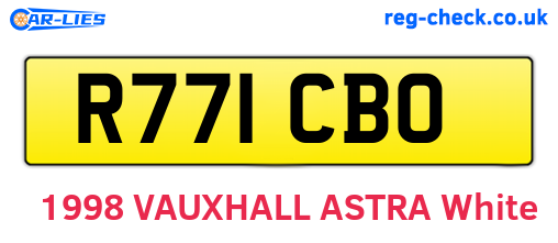 R771CBO are the vehicle registration plates.
