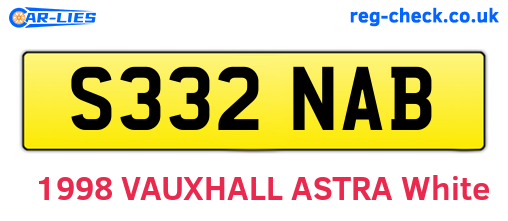 S332NAB are the vehicle registration plates.