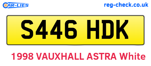 S446HDK are the vehicle registration plates.