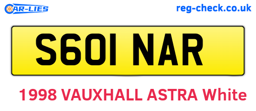 S601NAR are the vehicle registration plates.