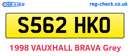 S562HKO are the vehicle registration plates.