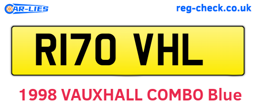 R170VHL are the vehicle registration plates.