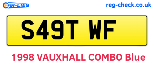 S49TWF are the vehicle registration plates.