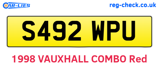 S492WPU are the vehicle registration plates.