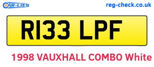 R133LPF are the vehicle registration plates.