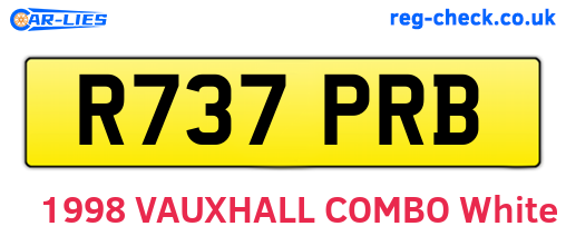 R737PRB are the vehicle registration plates.