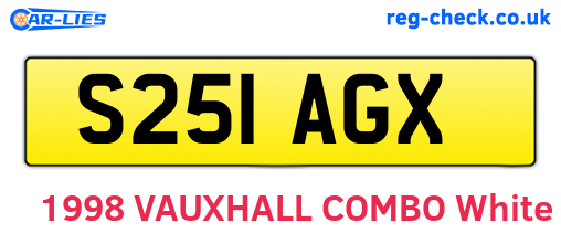 S251AGX are the vehicle registration plates.