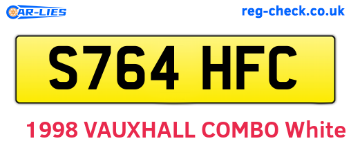 S764HFC are the vehicle registration plates.