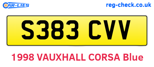 S383CVV are the vehicle registration plates.