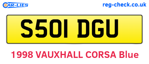 S501DGU are the vehicle registration plates.