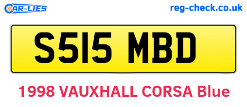 S515MBD are the vehicle registration plates.