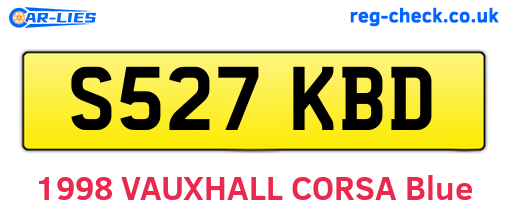S527KBD are the vehicle registration plates.