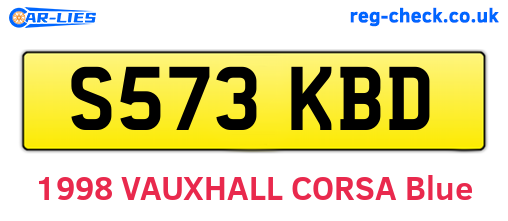 S573KBD are the vehicle registration plates.