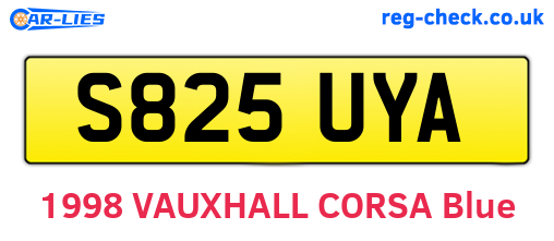 S825UYA are the vehicle registration plates.