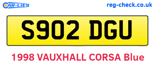 S902DGU are the vehicle registration plates.