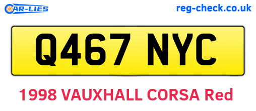 Q467NYC are the vehicle registration plates.