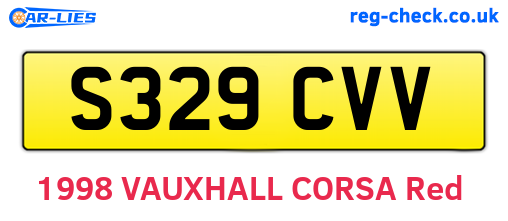 S329CVV are the vehicle registration plates.