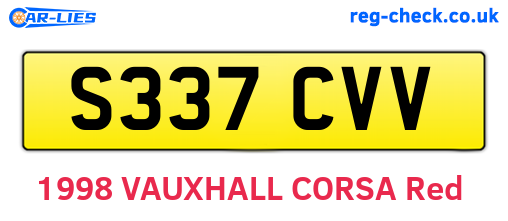 S337CVV are the vehicle registration plates.