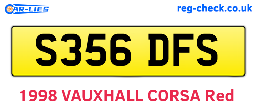S356DFS are the vehicle registration plates.