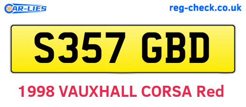 S357GBD are the vehicle registration plates.