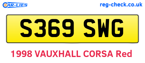 S369SWG are the vehicle registration plates.