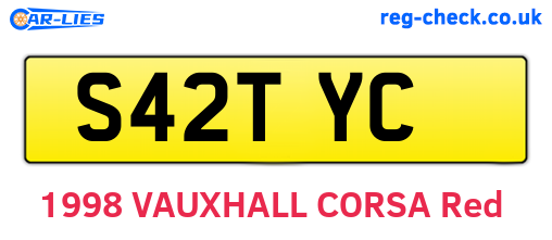 S42TYC are the vehicle registration plates.