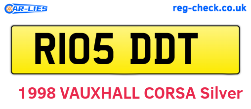 R105DDT are the vehicle registration plates.