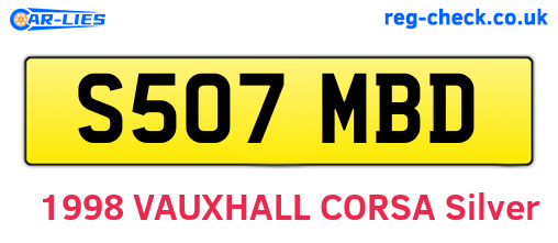 S507MBD are the vehicle registration plates.