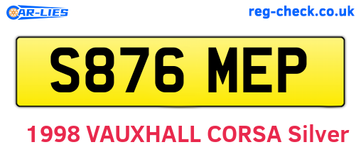 S876MEP are the vehicle registration plates.