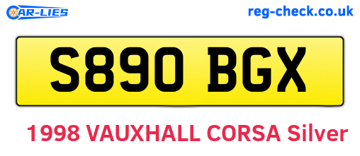 S890BGX are the vehicle registration plates.