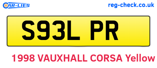 S93LPR are the vehicle registration plates.