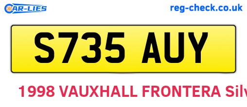 S735AUY are the vehicle registration plates.