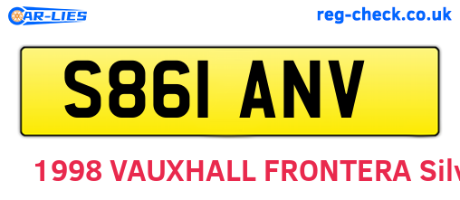S861ANV are the vehicle registration plates.