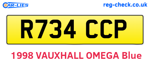 R734CCP are the vehicle registration plates.