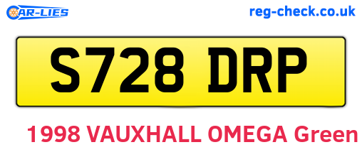 S728DRP are the vehicle registration plates.