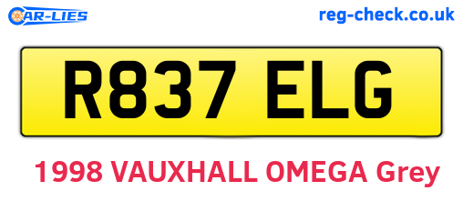 R837ELG are the vehicle registration plates.