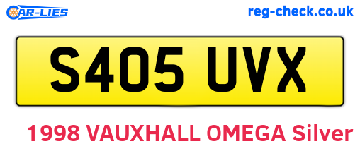 S405UVX are the vehicle registration plates.