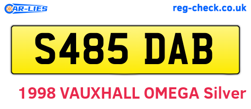 S485DAB are the vehicle registration plates.