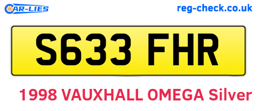 S633FHR are the vehicle registration plates.