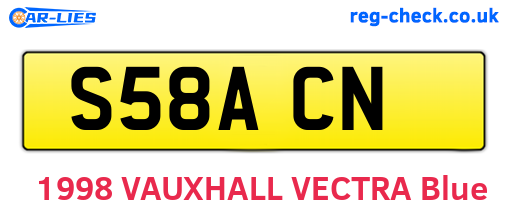 S58ACN are the vehicle registration plates.