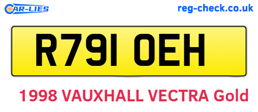 R791OEH are the vehicle registration plates.