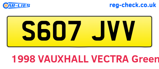 S607JVV are the vehicle registration plates.