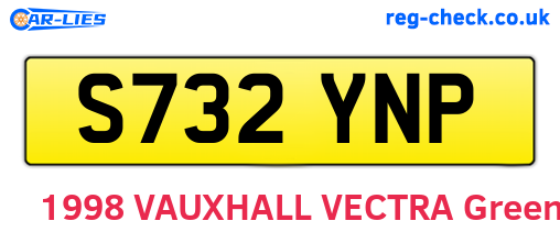 S732YNP are the vehicle registration plates.