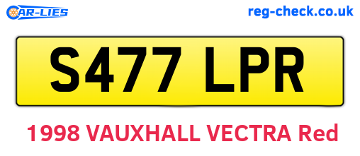 S477LPR are the vehicle registration plates.