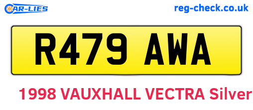 R479AWA are the vehicle registration plates.