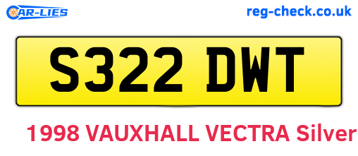 S322DWT are the vehicle registration plates.