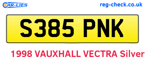 S385PNK are the vehicle registration plates.