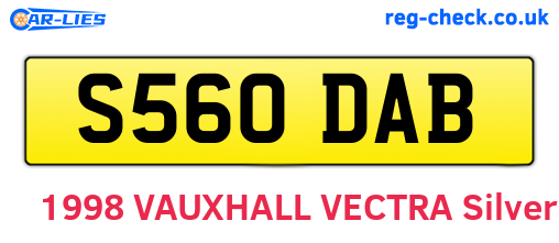 S560DAB are the vehicle registration plates.