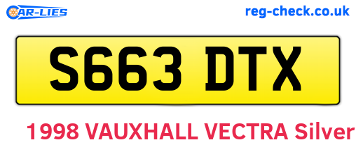 S663DTX are the vehicle registration plates.