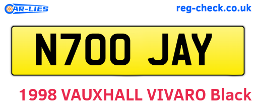 N700JAY are the vehicle registration plates.